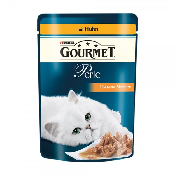 Gourmet Perle erlesene Streifen mit Huhn
