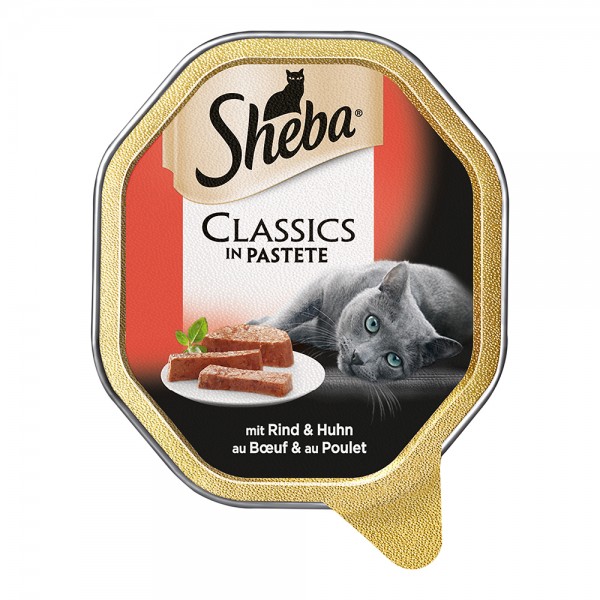 Sheba Classic Pastete Rind & Huhn