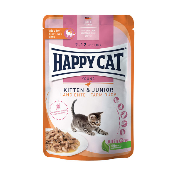 Happy Cat Meat in Sauce Kitten & Junior