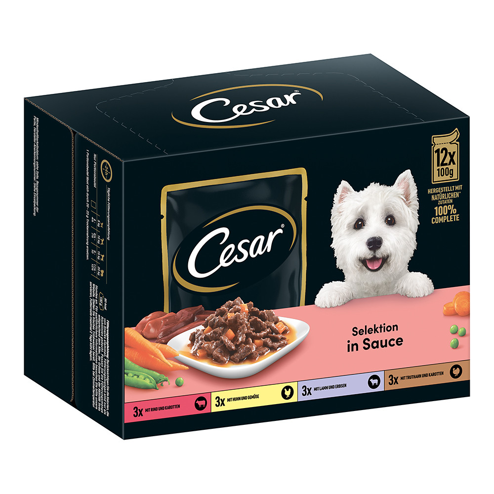 Cesar Multipack in Sauce mit Fleisch & Gemse