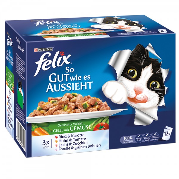 Felix So gut wie es aussieht 12er MP gemischte Vielfalt in Gelee mit Gemüse