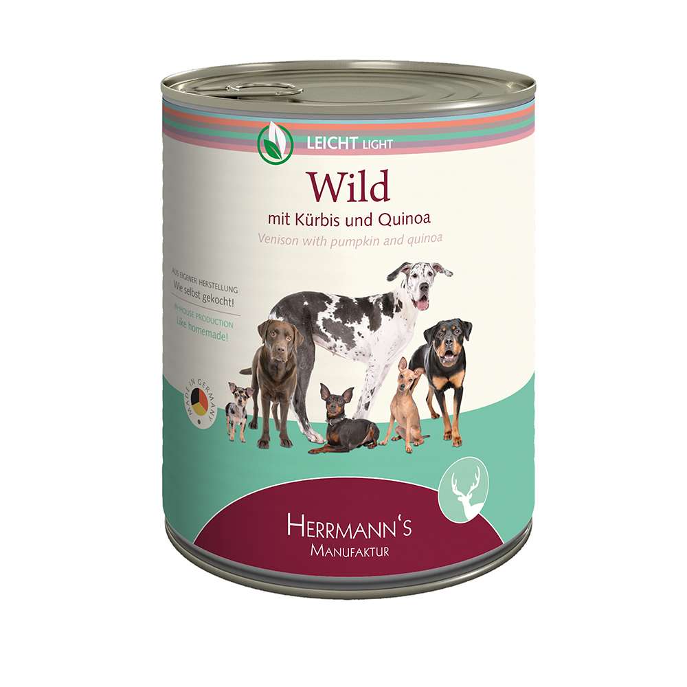 Herrmanns Leicht Wild mit Kürbis und Quinoa Nassfutter Hundefutter