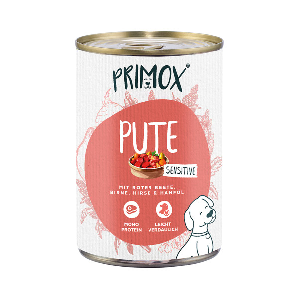 Primox Hunde Nassfutter Pute mit Roter Beete, Birne & Hirse