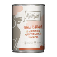 MjAMjAM herzhaftes Lamm an gekochtem Reis mit frischen Tomaten MjAMjAM herzhaftes Lamm an gekochtem Reis mit frischen Tomaten