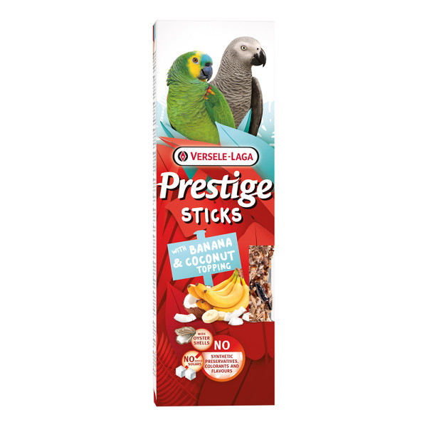 Versele-Laga Prestige Sticks Papageien mit Banane & Kokostopping