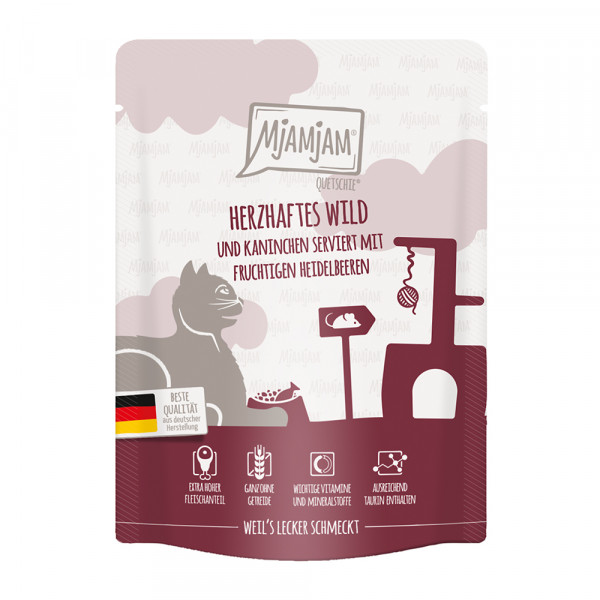 MjAMjAM herzhaftes Wild & Kaninchen an fruchtigen Heidelbeeren