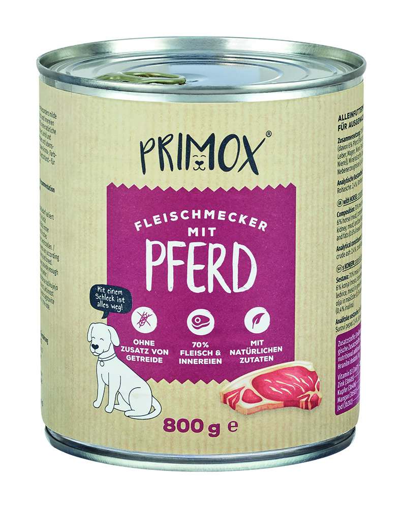 Primox Hunde Nassfutter mit Pferd 6 x 800g