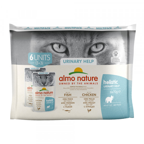 Almo Nature Urinary Help Multipack 3x Fisch + 3x Huhn