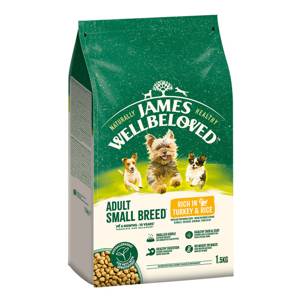 James Wellbeloved Kleine Hunde Reich an Truthahn & Reis