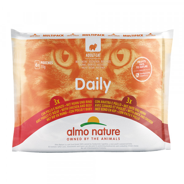 Almo Nature Daily Multipack 3x Huhn/Rind + 3x Huhn/Ente