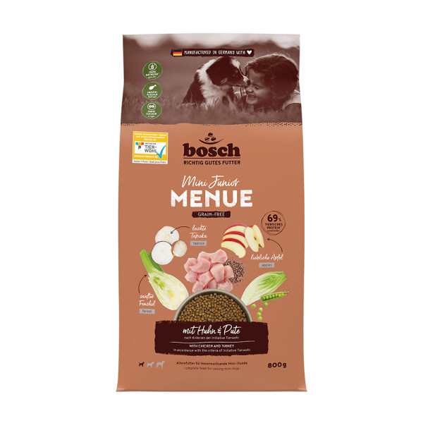 Bosch HPC MENUE Mini Junior mit TW-Huhn + Pute getreidefrei