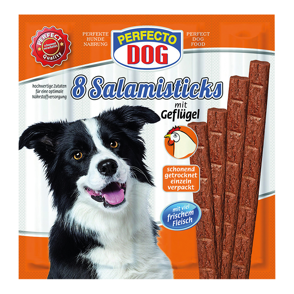 Perfecto Dog Salami mit Geflügel Hundesnacks Snacks Hundefutter