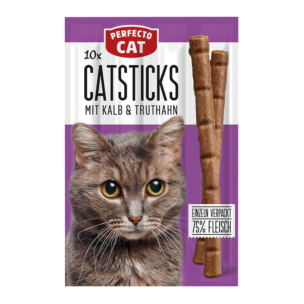 Perfecto Cat Catsticks mit Kalb & Truthahn Snacks Katzenfutter