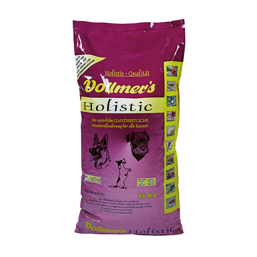 Vollmers Holistic Light Hundefutter – 15 Kg, Leicht Verdaulich Mit 21% Protein, 5,5% Fett