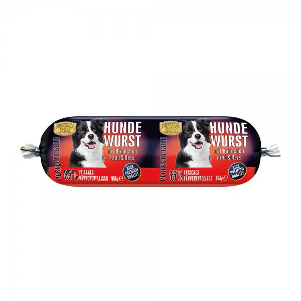 Perfecto Dog Hundewurst mit Hähnchen, Rind & Reis