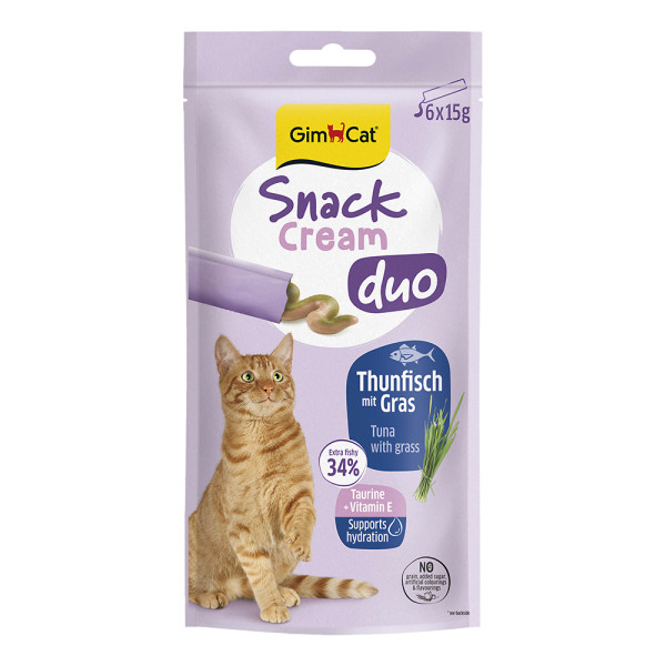 GimCat Snack Cream Duo Thunfisch mit Gras