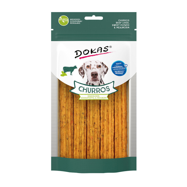 Dokas Churros mit Rinderleber, Süsskartoffel & Mehlwurm