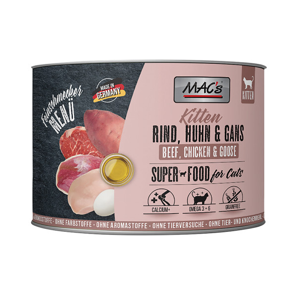 MAC´s CAT Feinschmecker Kitten Rind, Huhn & Gans