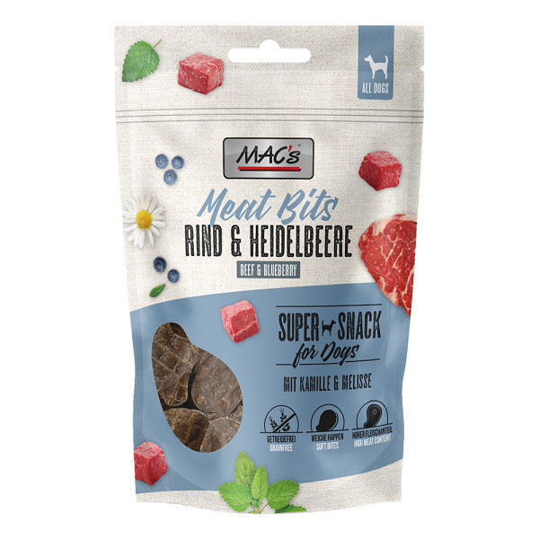 MAC´s DOG Meat Bits Rind & Heidelbeere