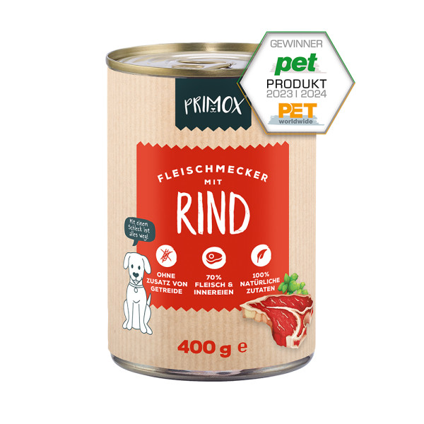 Primox Hunde Nassfutter mit Rind 6 x 400g