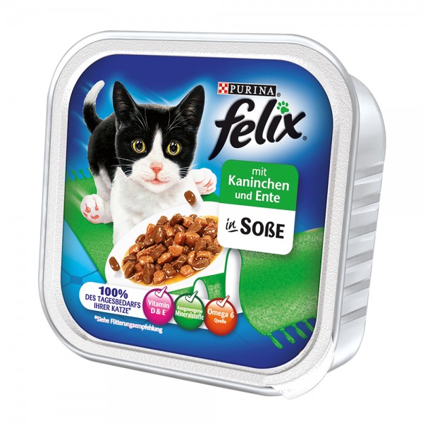 Felix Leckerbissen in Soße mit Kaninchen + Ente