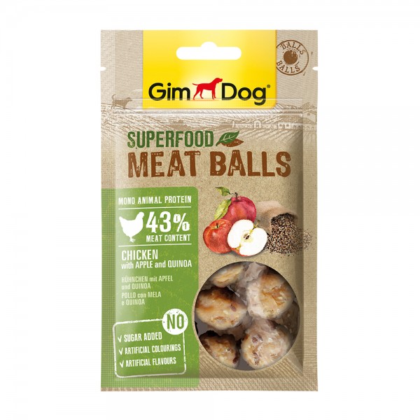 GimDog Meat Balls Huhn Apfel und Quinoa