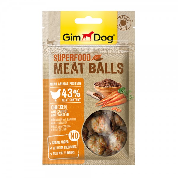 GimDog Meat Balls Huhn Karotte + Leinsamen
