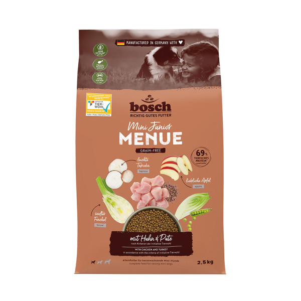 Bosch HPC MENUE Mini Junior mit TW-Huhn + Pute getreidefrei