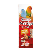 Versele-Laga Prestige Sticks kleine Papageien mit Nüssen & Rosinentopping Versele-Laga Prestige Sticks kleine Papageien mit Nüssen & Rosinentopping