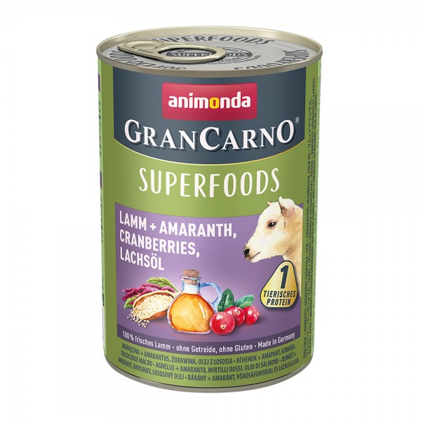 Animonda Gran Carno Superfoods mit Lamm, Amaranth, Cranberrys & Lachsöl