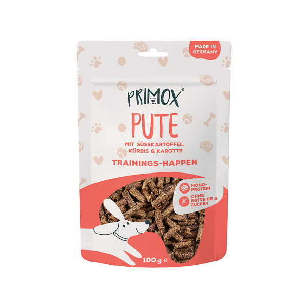 Primox Hundeleckerli Pute, Süsskartoffel, Kürbis 100g