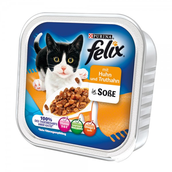 Felix Leckerbissen in Soße mit Huhn + Truthahn