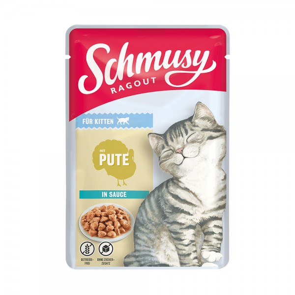 Schmusy Ragout für Kitten mit Pute in Sauce