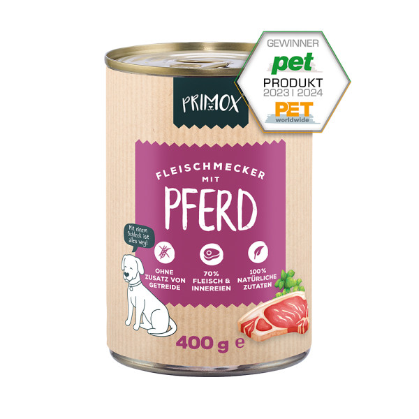 Primox Hunde Nassfutter mit Pferd 6 x 400g