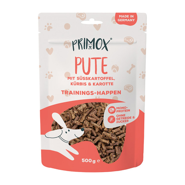 Primox Hundeleckerli Pute, Süsskartoffel, Kürbis 500g