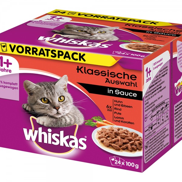 Whiskas Multipack 1+ Klassische Auswahl in Sauce
