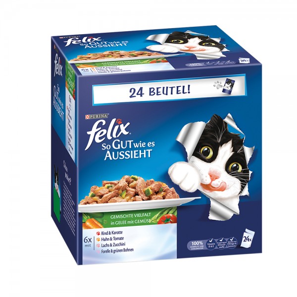 Felix So gut wie es aussieht 24er MP gemischte Vielfalt in Gelee mit Gemüse