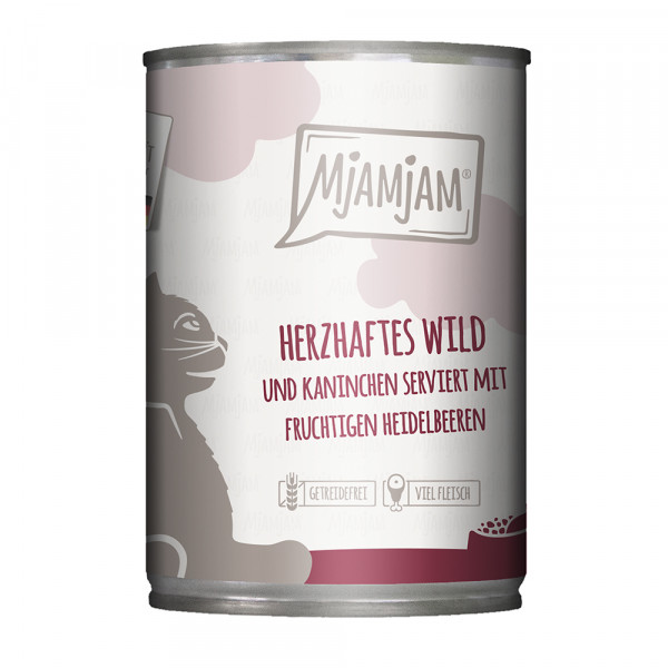 MjAMjAM herzhaftes Wild & Kaninchen an fruchtigen Heidelbeeren