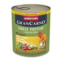 Animonda Gran Carno Superfoods mit Huhn, Spinat, Himbeeren & Kürbiskernen Animonda Gran Carno Superfoods mit Huhn, Spinat, Himbeeren & Kürbiskernen