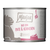 MjAMjAM DUO von zarter Ente & saftigem Hühnchen an Möhrchen MjAMjAM DUO von zarter Ente & saftigem Hühnchen an Möhrchen