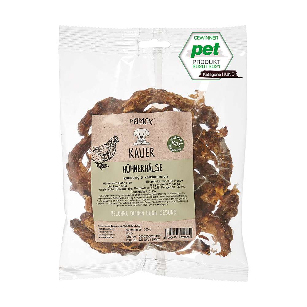 Primox Hühnerhälse Snacks Hundefutter Hund Sortiment