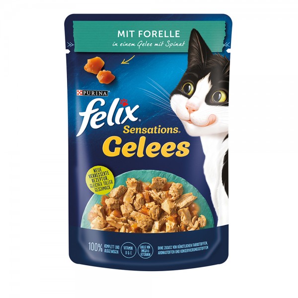 Felix Sensation Gelee mit Forelle & Spinat